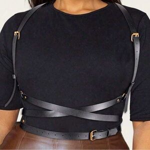 Criss Cross Black Body Harness Belt